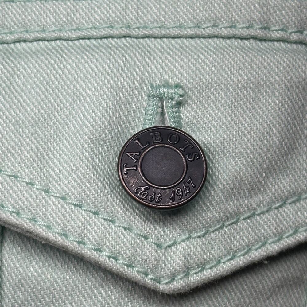 Talbots Petites Women’s Mint Green Denim Button-Up Jacket Size: Medium Petite - Picture 4 of 7